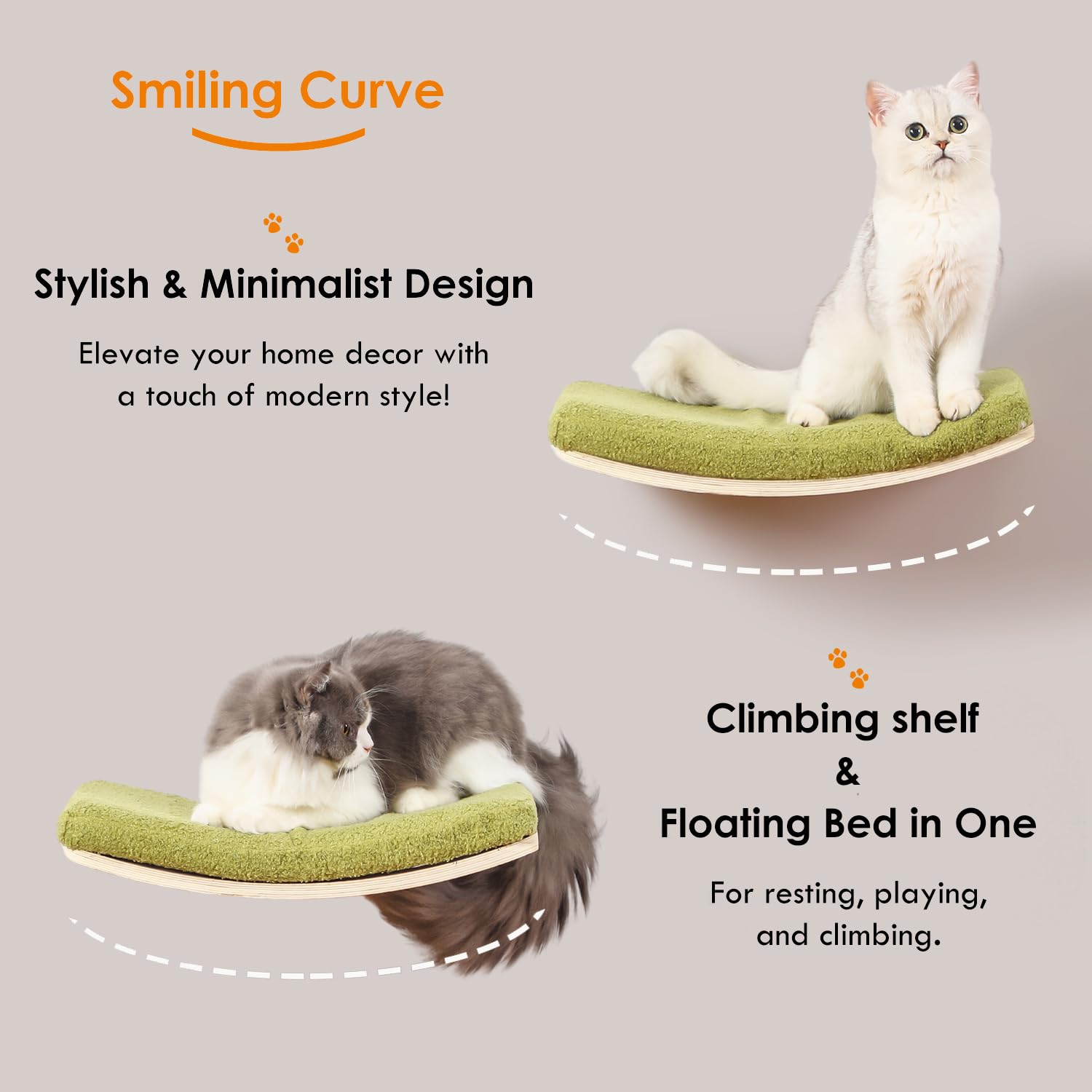 COOLEX curved cat shelves demonstrate traditional joinery for a strong wall bed.
