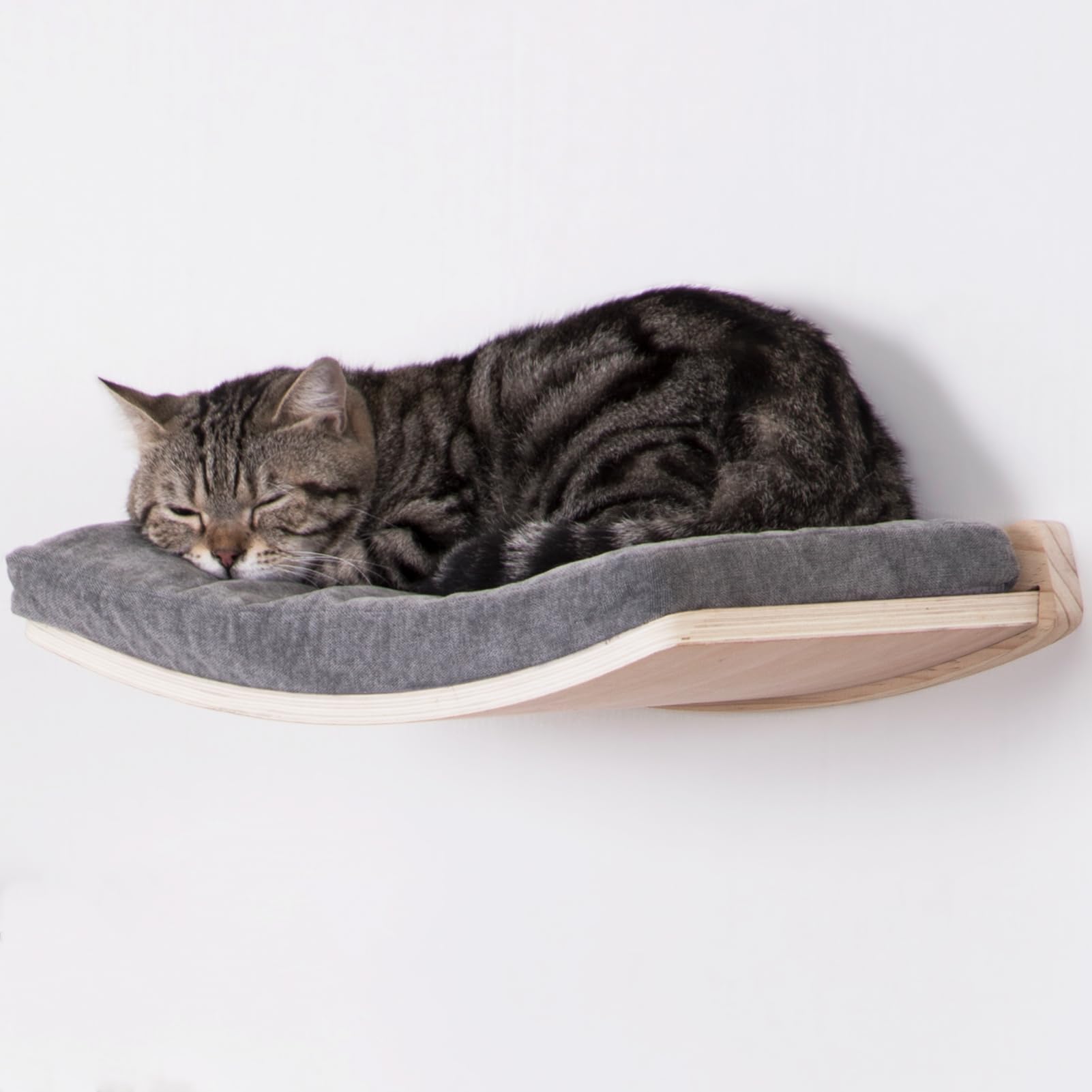 COOLEX curved cat shelves support up to 30 pounds securely.