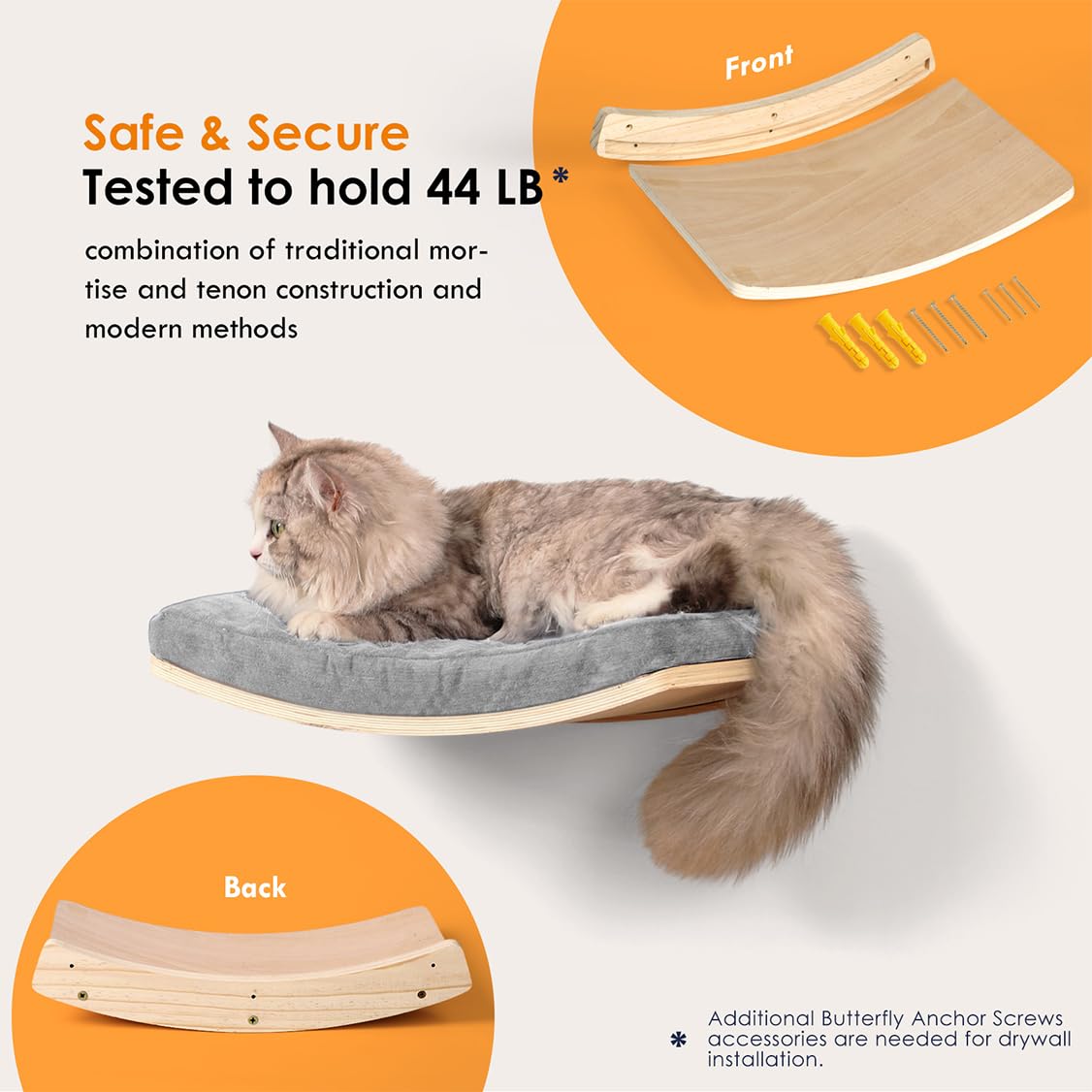 COOLEX solid wood cat shelf frame using premium pine and beech.
