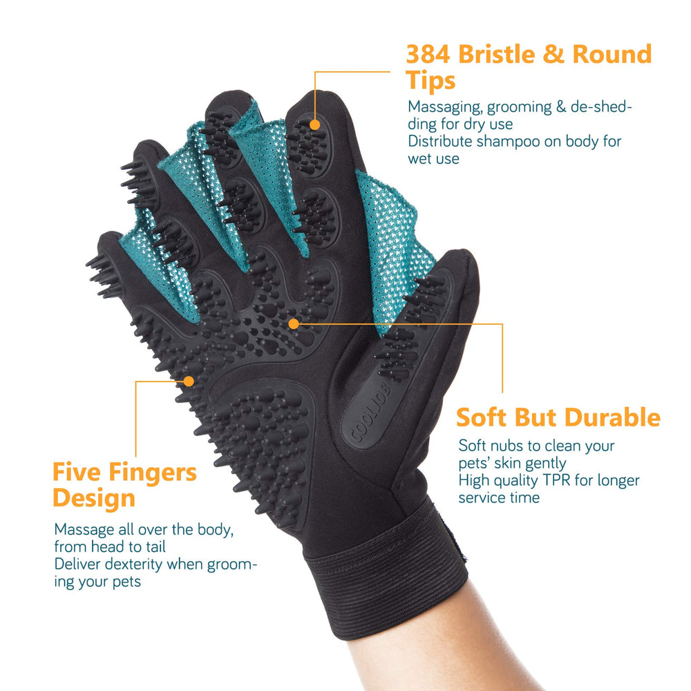 CoolJob 3d-rubber-tips focus ensures thorough dirt removal on dogs, cats, and more.