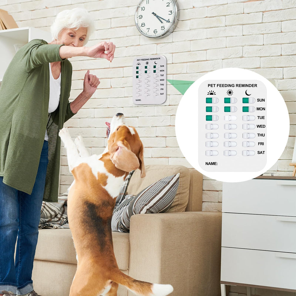 Coolrunner Pet Feeding Reminder day slider demonstrates three-part schedule for feeding control.
