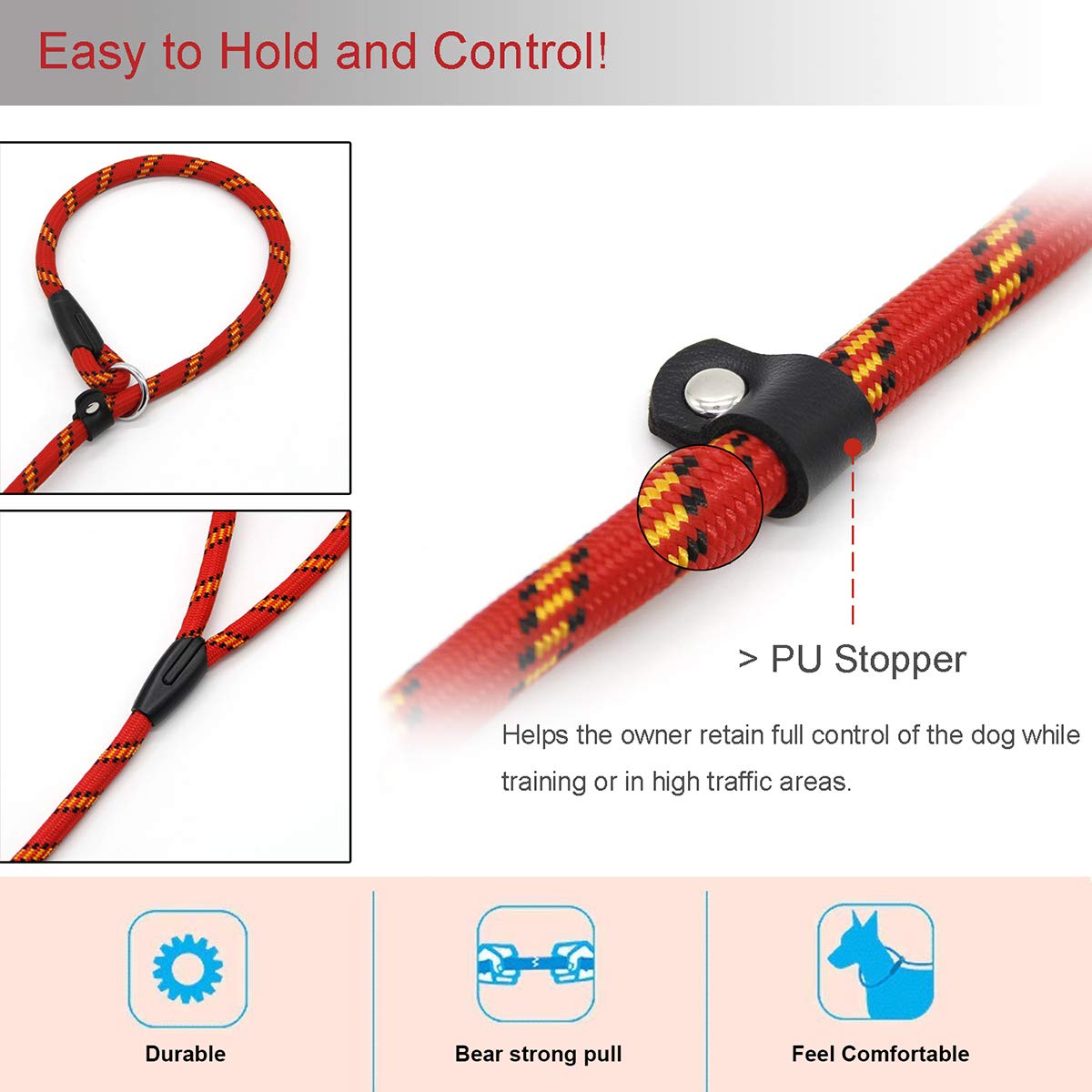 Coolrunner Red Brand nylon dog rope feels soft yet durable in hand.