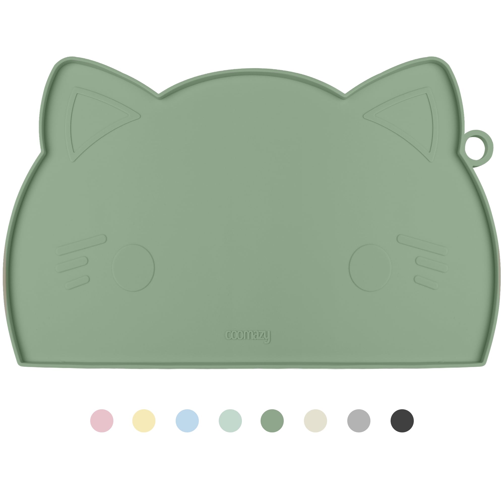Coomazy Avocado non-slip feeding mat top view with spill-prevention design