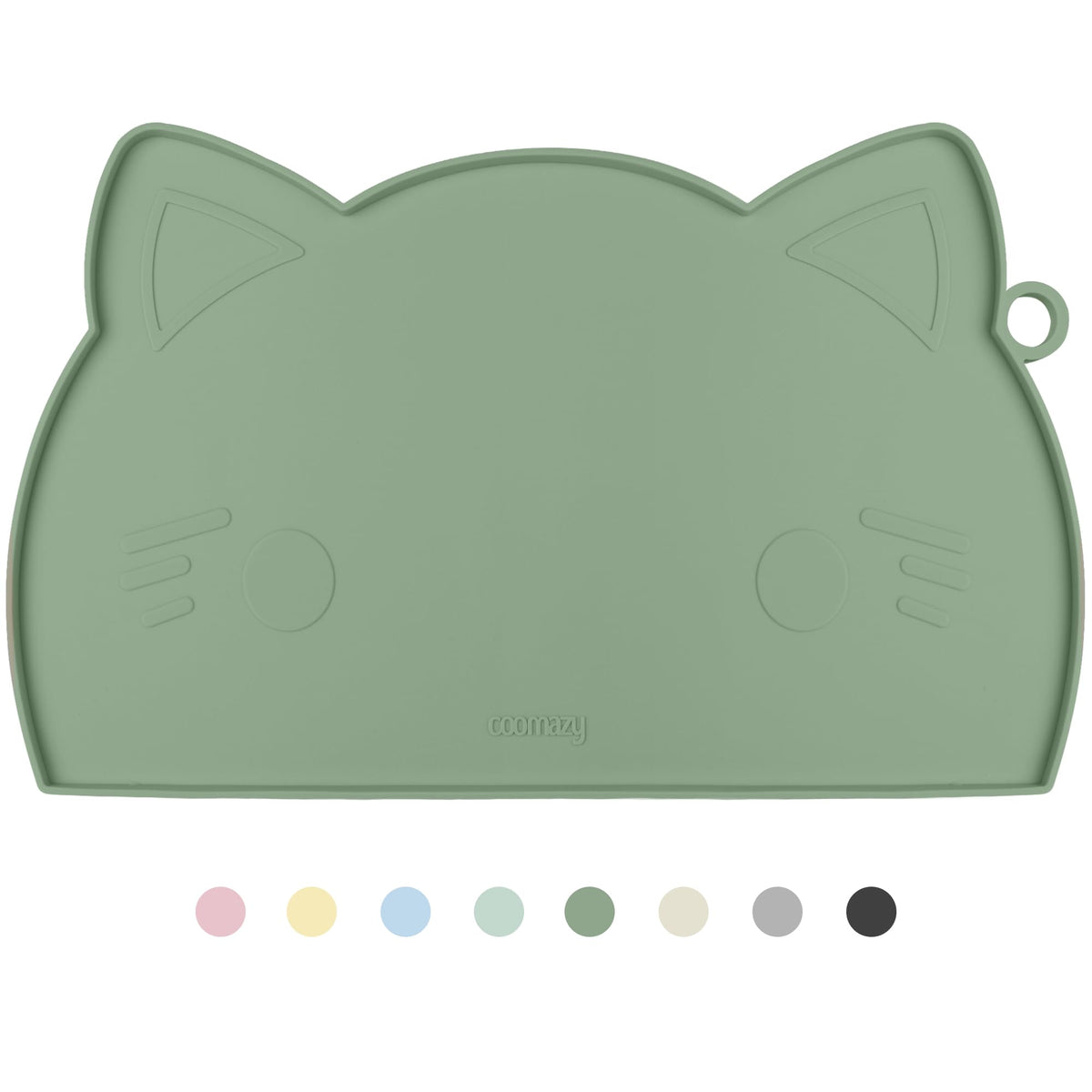 Coomazy Avocado non-slip feeding mat top view with spill-prevention design
