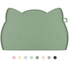 Coomazy Avocado non-slip feeding mat top view with spill-prevention design