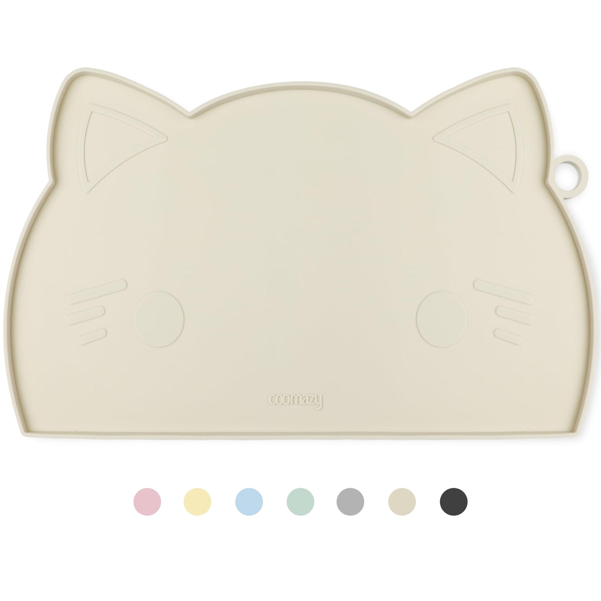 Coomazy feeding mat layout shows an organized pet feeding area and cleaner floor.