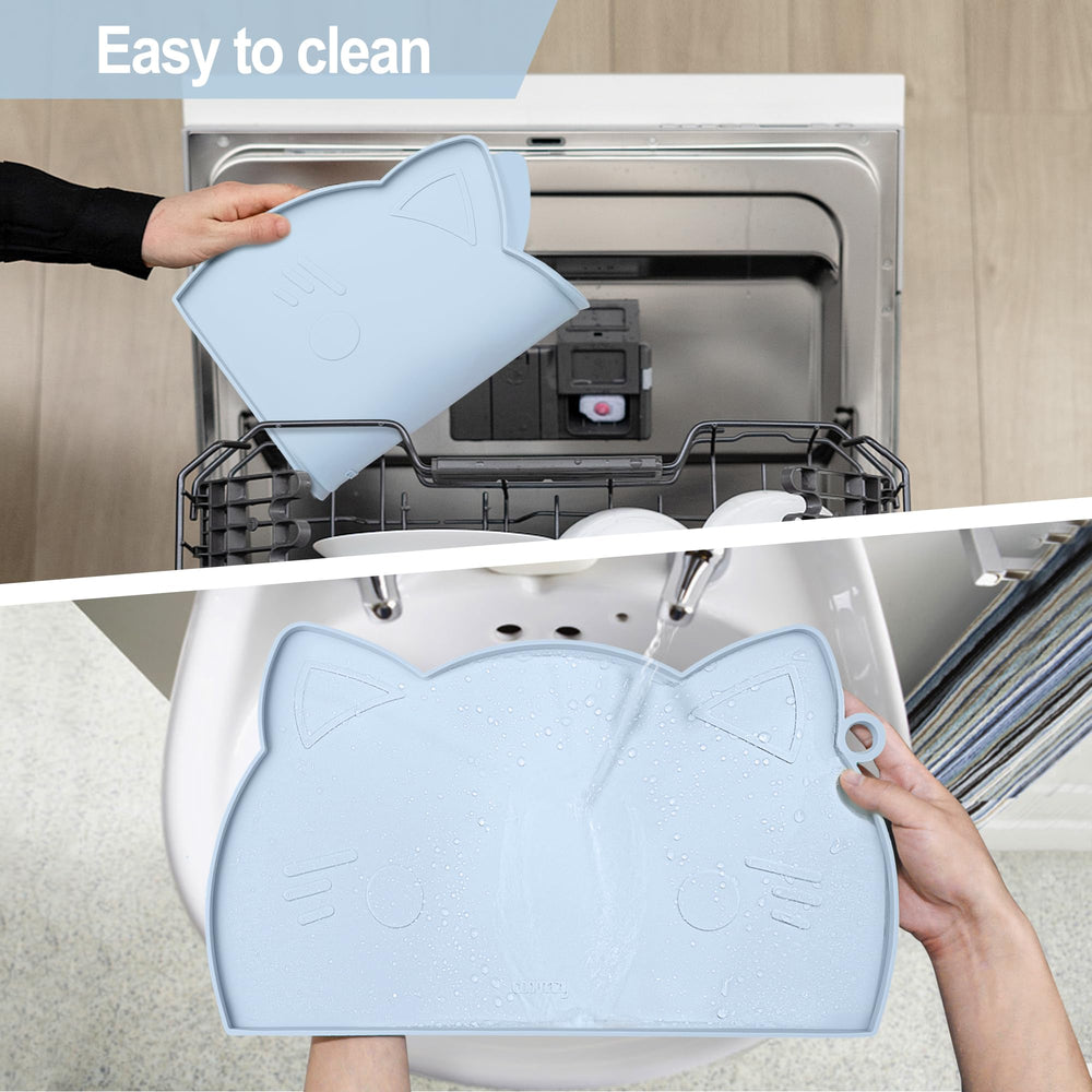 Coomazy Cat Food Mat medium size fits most bowls and setups.