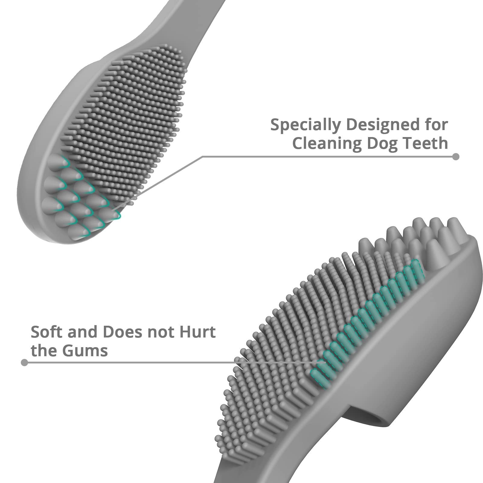 Coomazy dog finger toothbrush ergonomic handle for easy grip