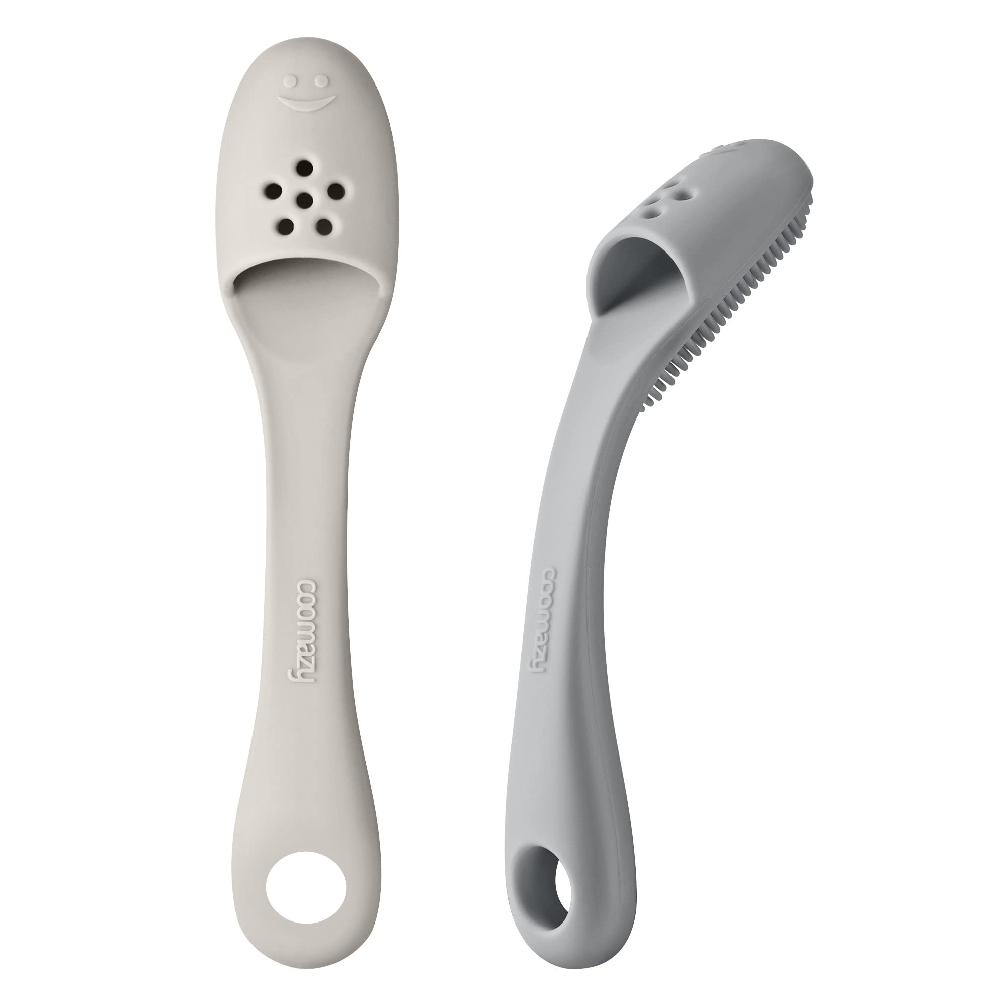 Coomazy dog finger toothbrush beige for gentle at-home dental cleaning
