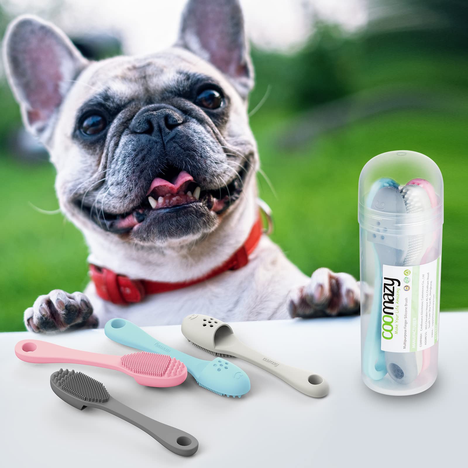 Coomazy dog finger toothbrush two-pack kit for versatile care