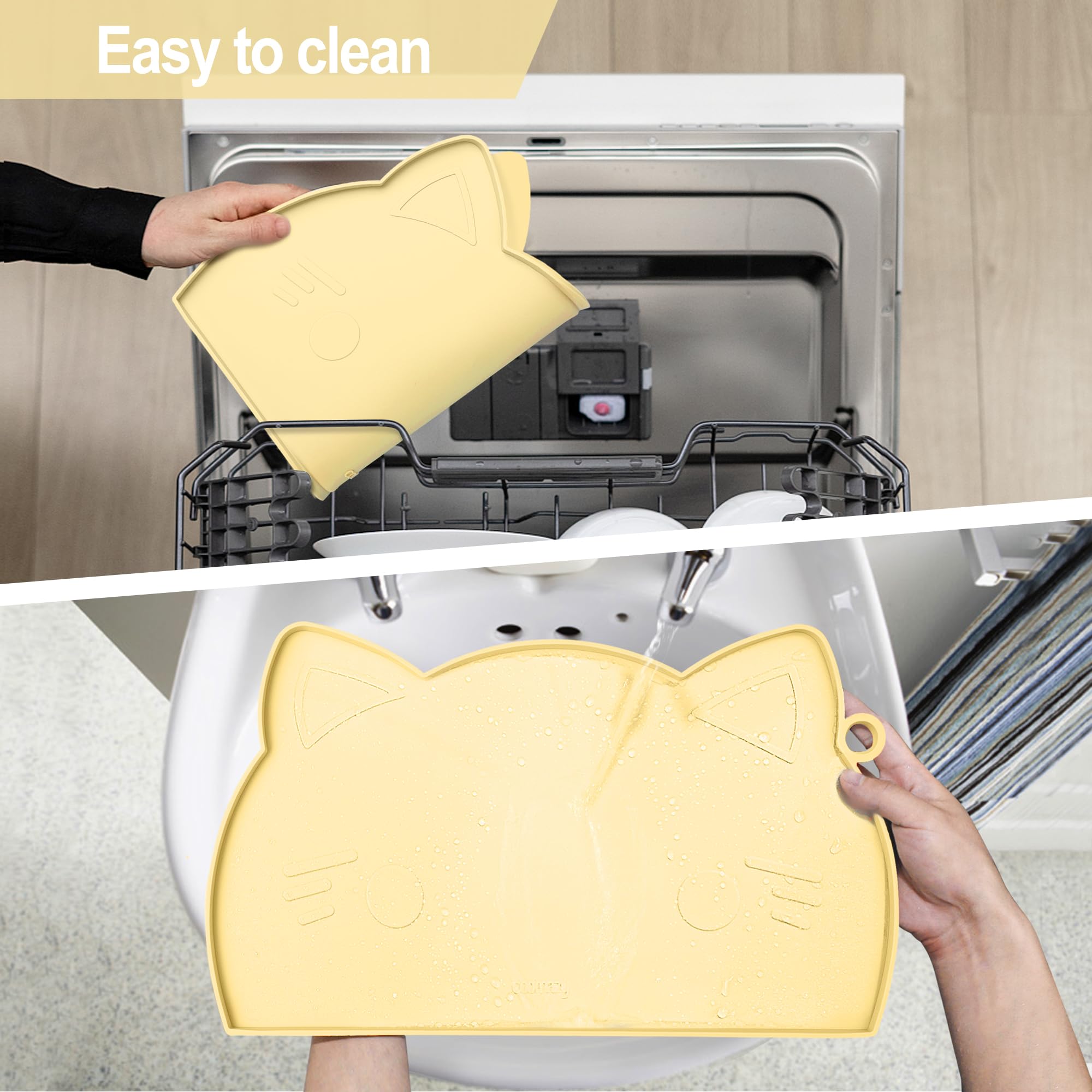 Coomazy durable silicone mat remains pliable and easy to wipe after mealtime mess.