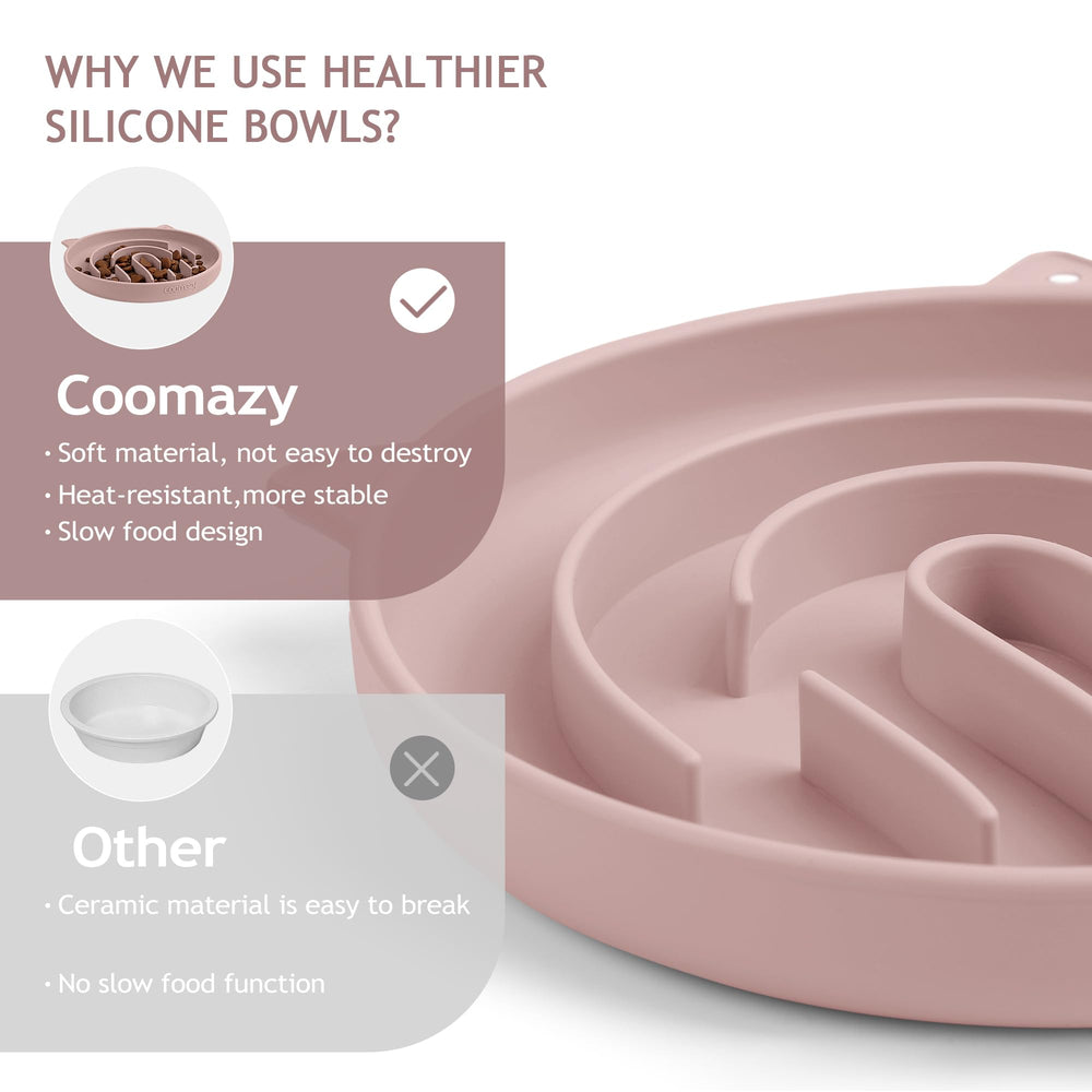 Coomazy Dusty Pink silicone bowl is heat resistant and dishwasher safe.