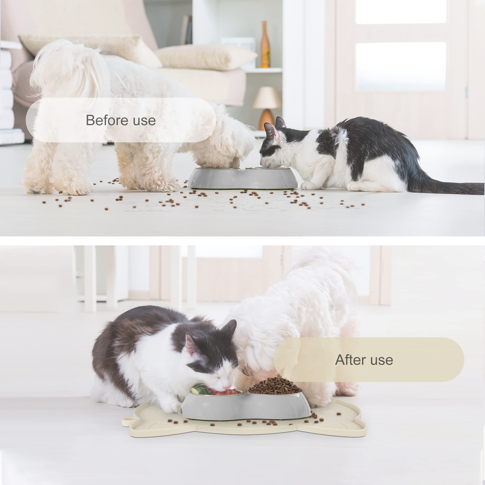 Coomazy beige medium mat on floor blends with home décor.