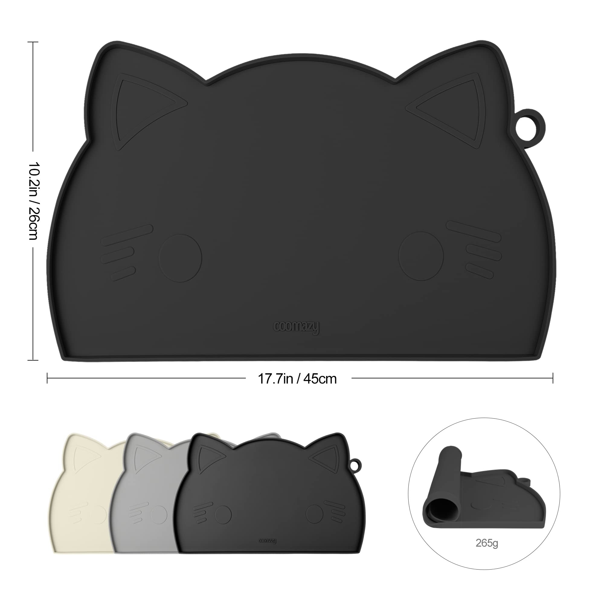 Coomazy feeding mat with non-slip bottom keeps bowls steady.