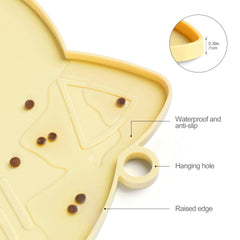 Coomazy food mat non-slip bottom prevents sliding during meals on any floor.