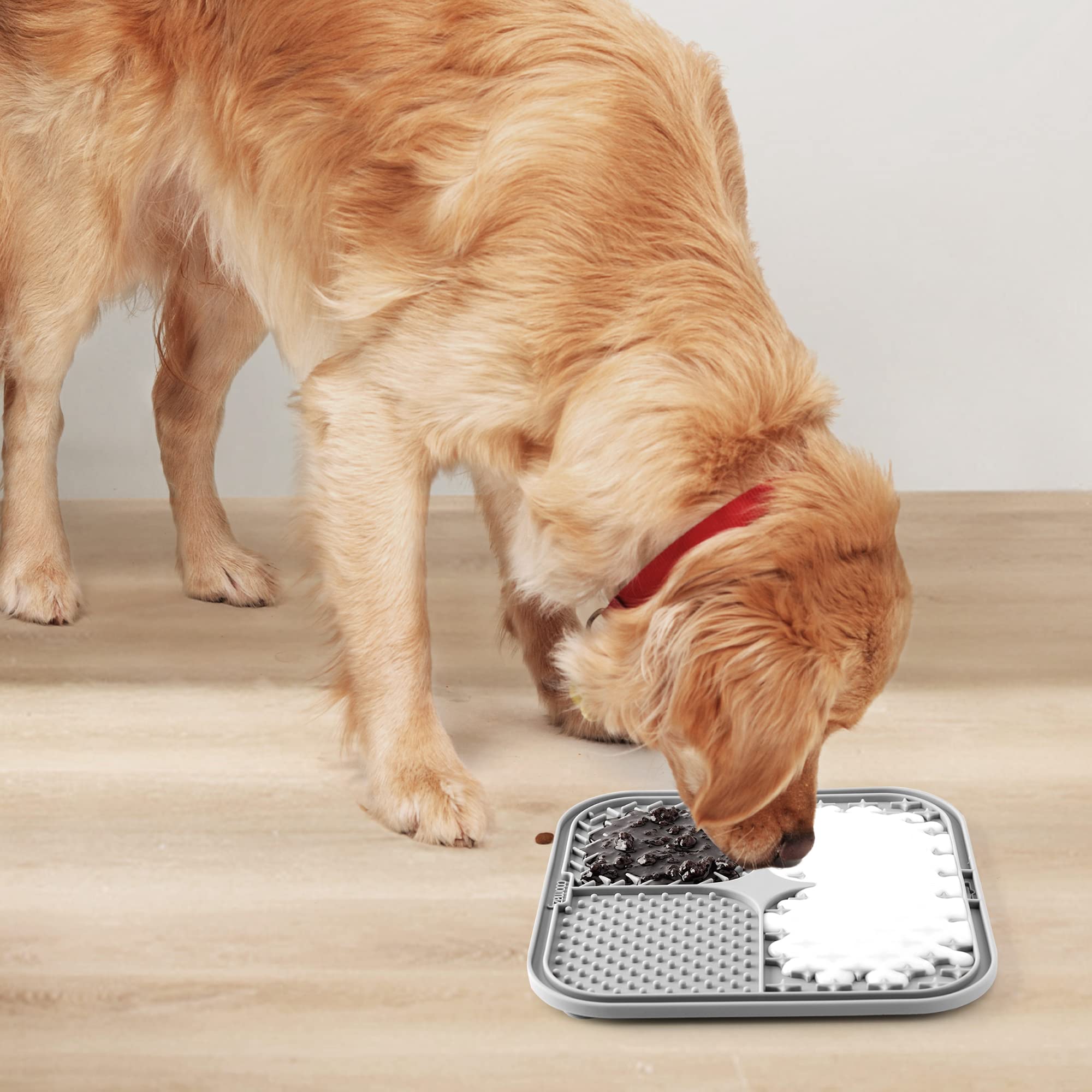 Coomazy lick mat is dishwasher-safe and foldable for travel or storage.