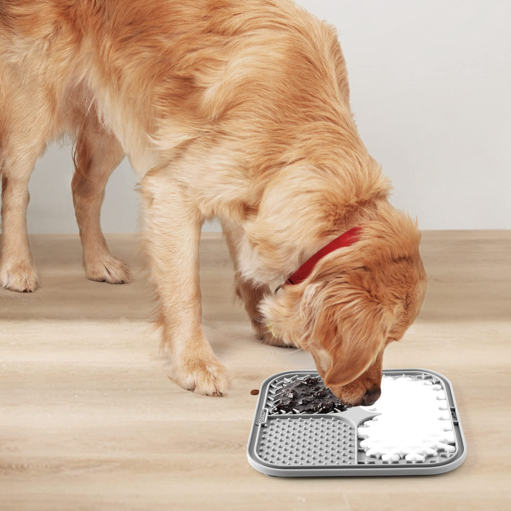 Coomazy lick mat is dishwasher-safe and foldable for travel or storage.