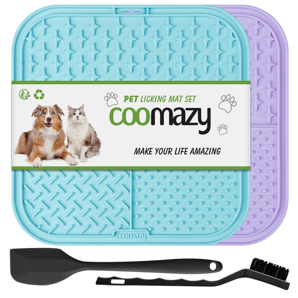 Coomazy Lick Mat dog and cat use on floor for slow feeding and enrichment.