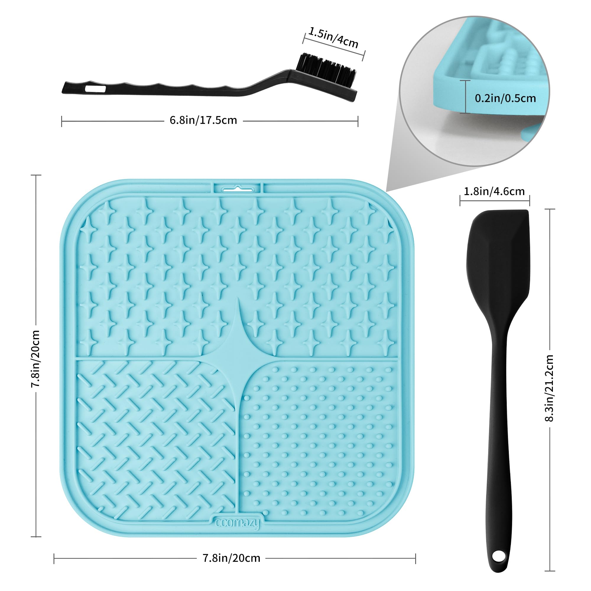 Coomazy Lick Mat suction-design attached to tile surface for secure grip.
