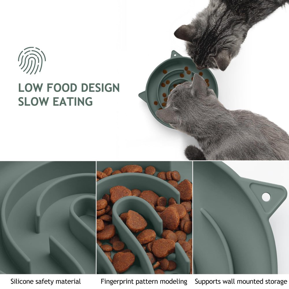 Coomazy slow-feeder dog bowl suction-bottom keeps bowls steady during meals.
