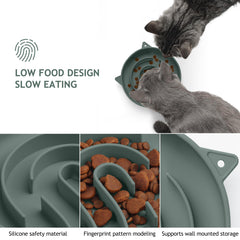 Coomazy slow-feeder dog bowl suction-bottom keeps bowls steady during meals.