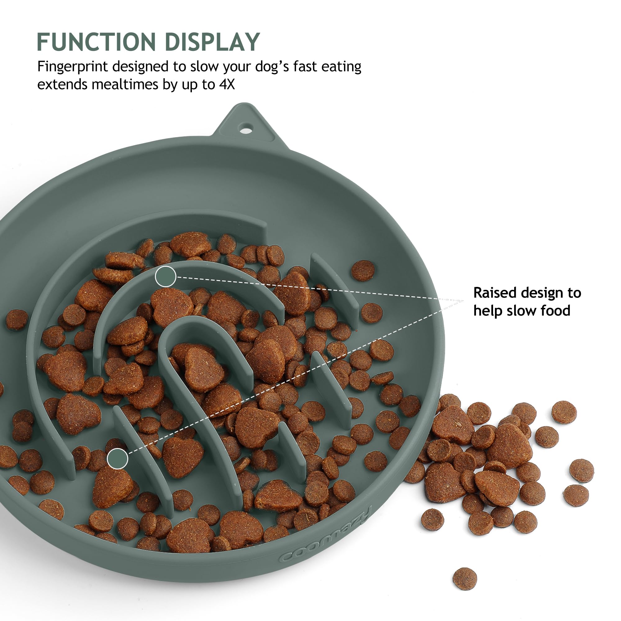 Coomazy mealtime puzzle promotes slower, mindful feeding for dogs.
