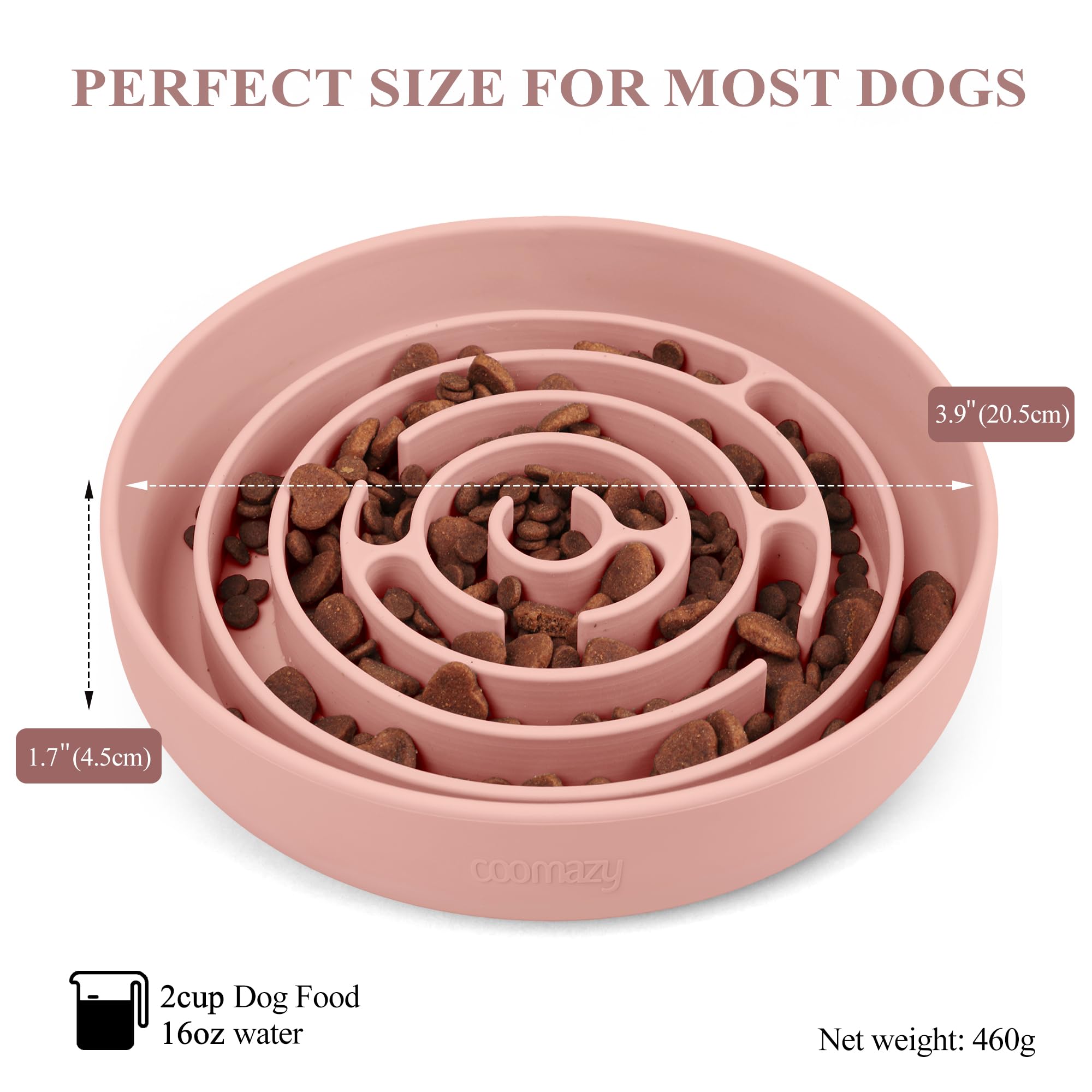 Coomazy slow-feeder dog bowl labyrinth pattern slows eating for mindful meals