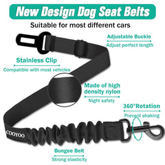 COOYOO dog seat belt adjustable length fits dogs of different sizes.