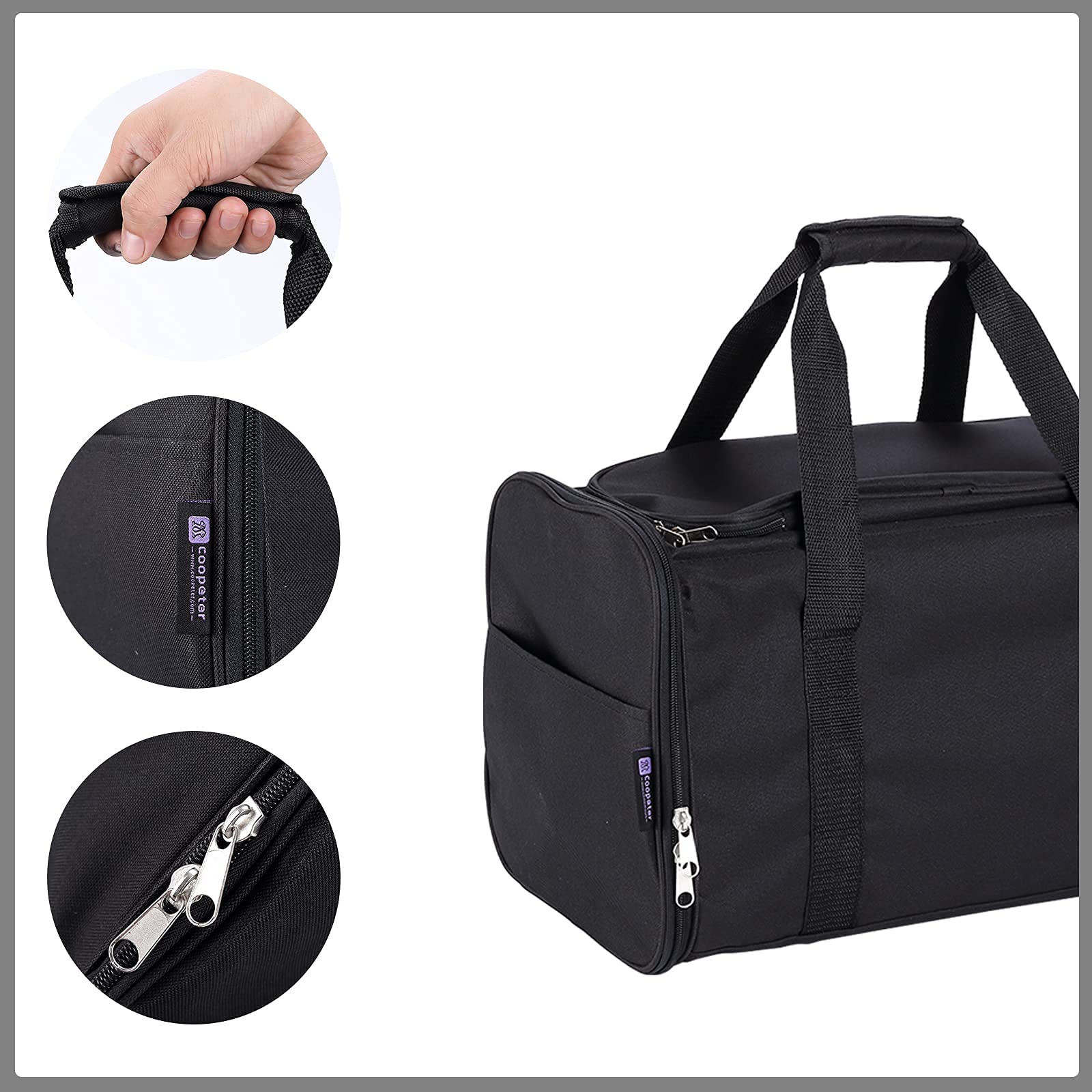 Coopeter portable cat litter box black ideal for car and hotel travel.