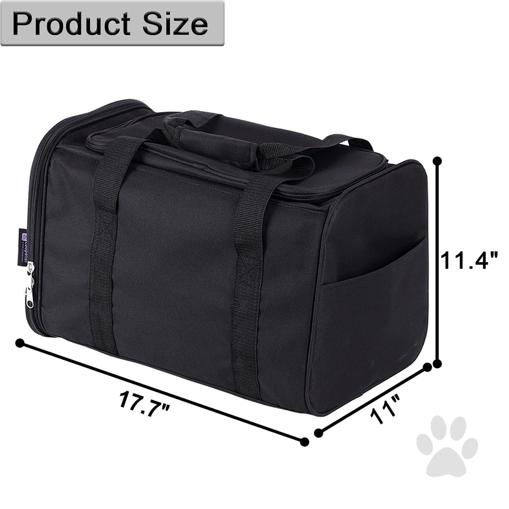 Coopeter portable cat litter box black zipper closure minimizes spill and odor.