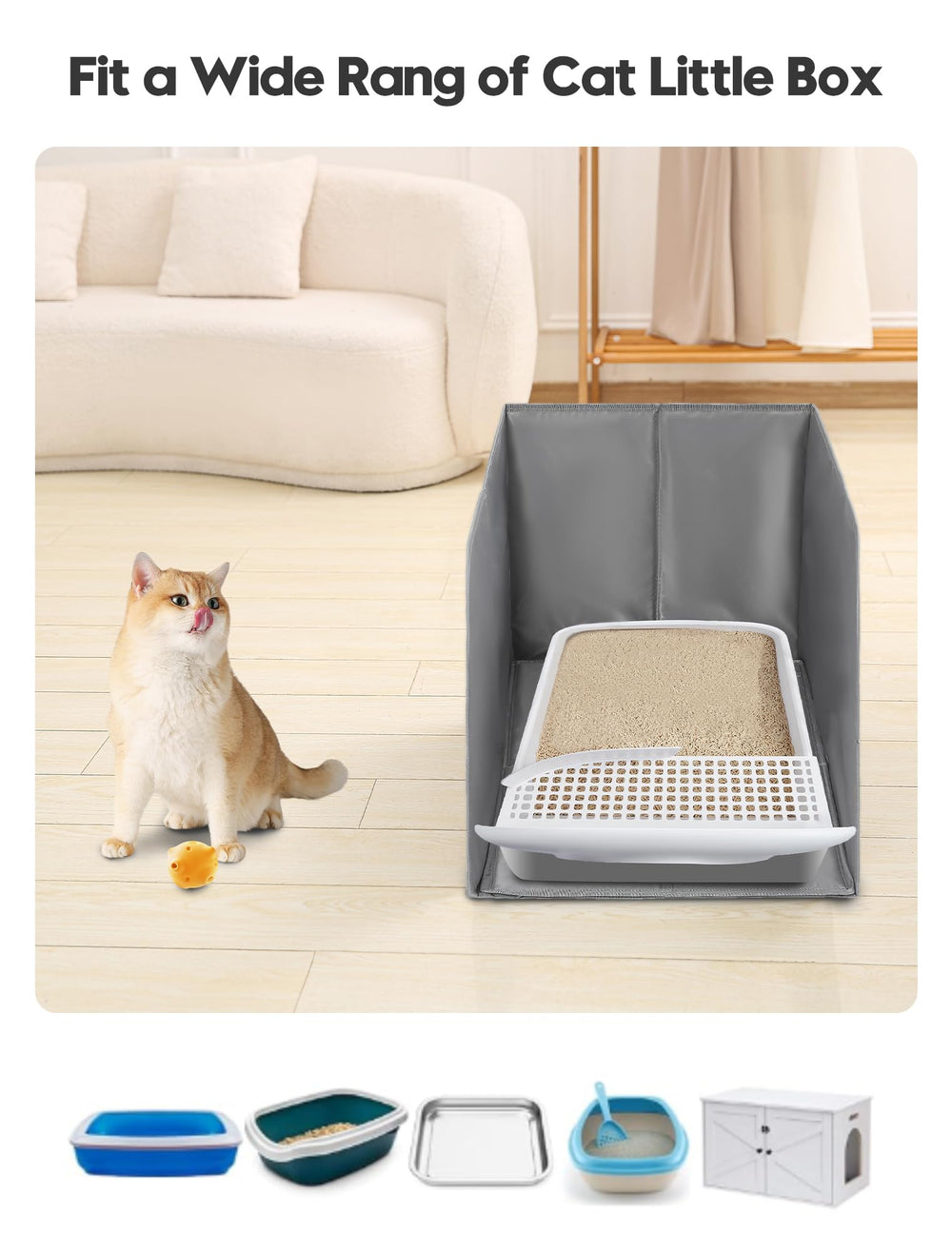 Coorganisers waterproof cat litter box enclosure fold-flat storage demonstrates space-saving design