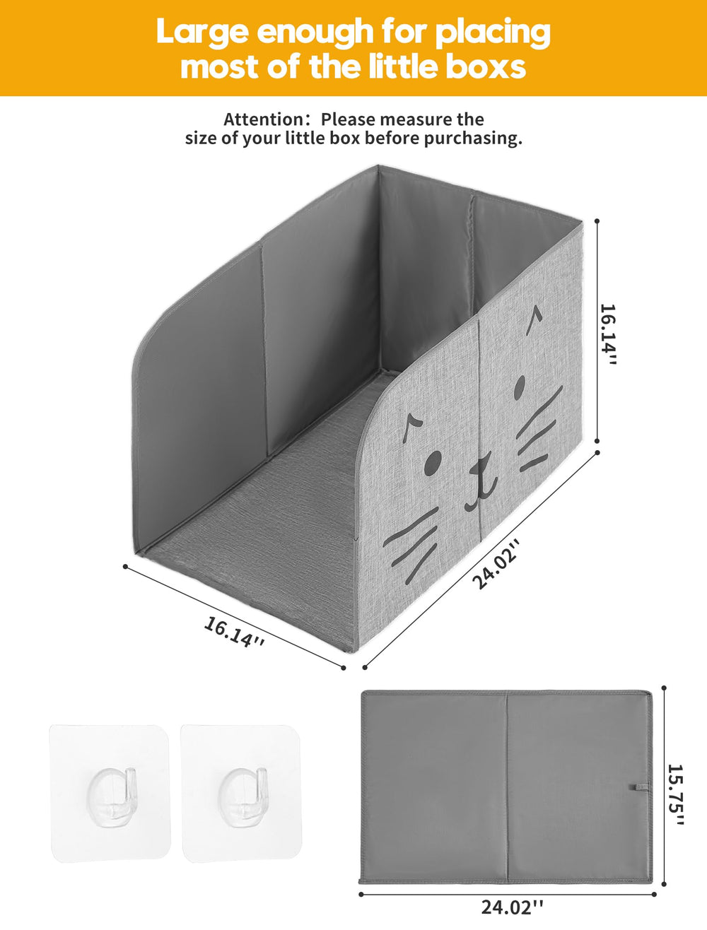 Coorganisers waterproof cat litter box enclosure high-side design helps contain messes during use