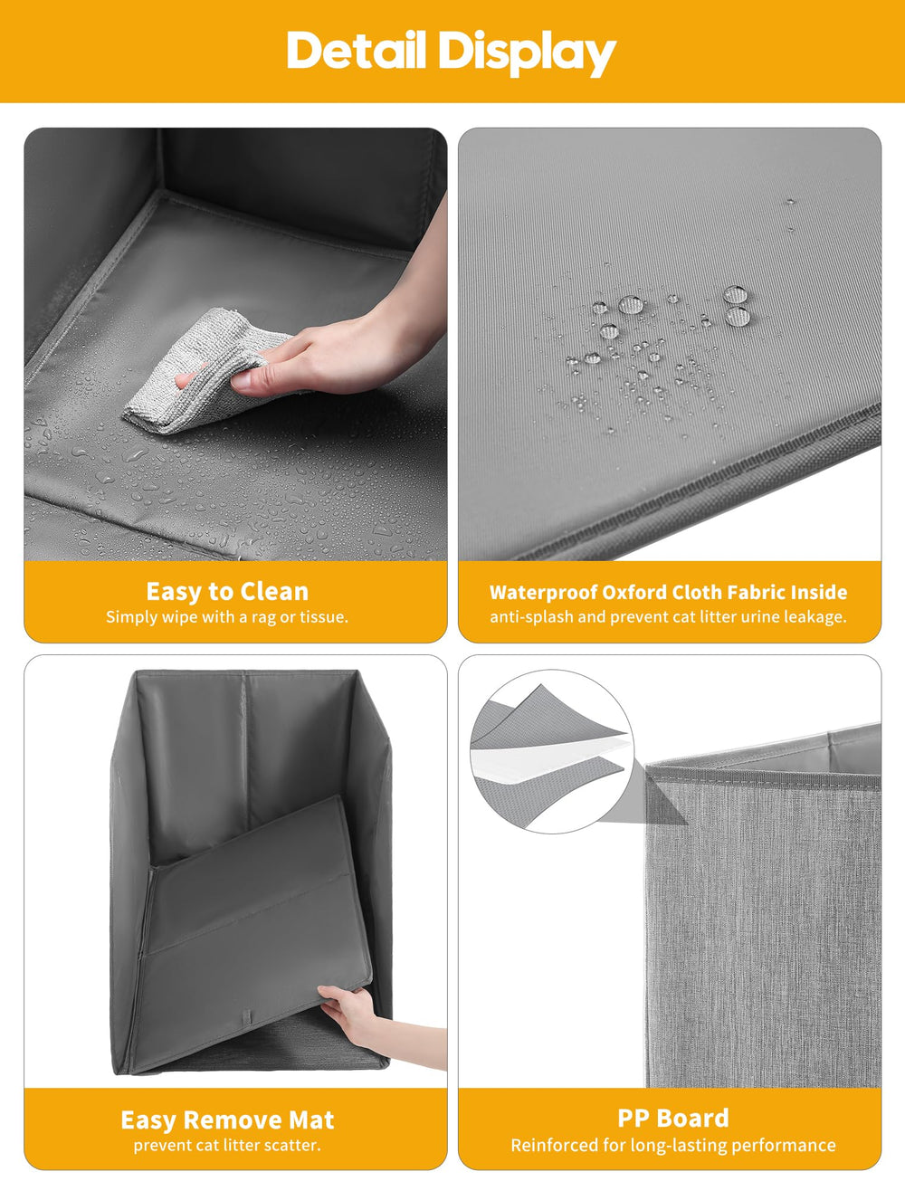 Coorganisers waterproof cat litter box enclosure in-use view highlights quick setup and stability