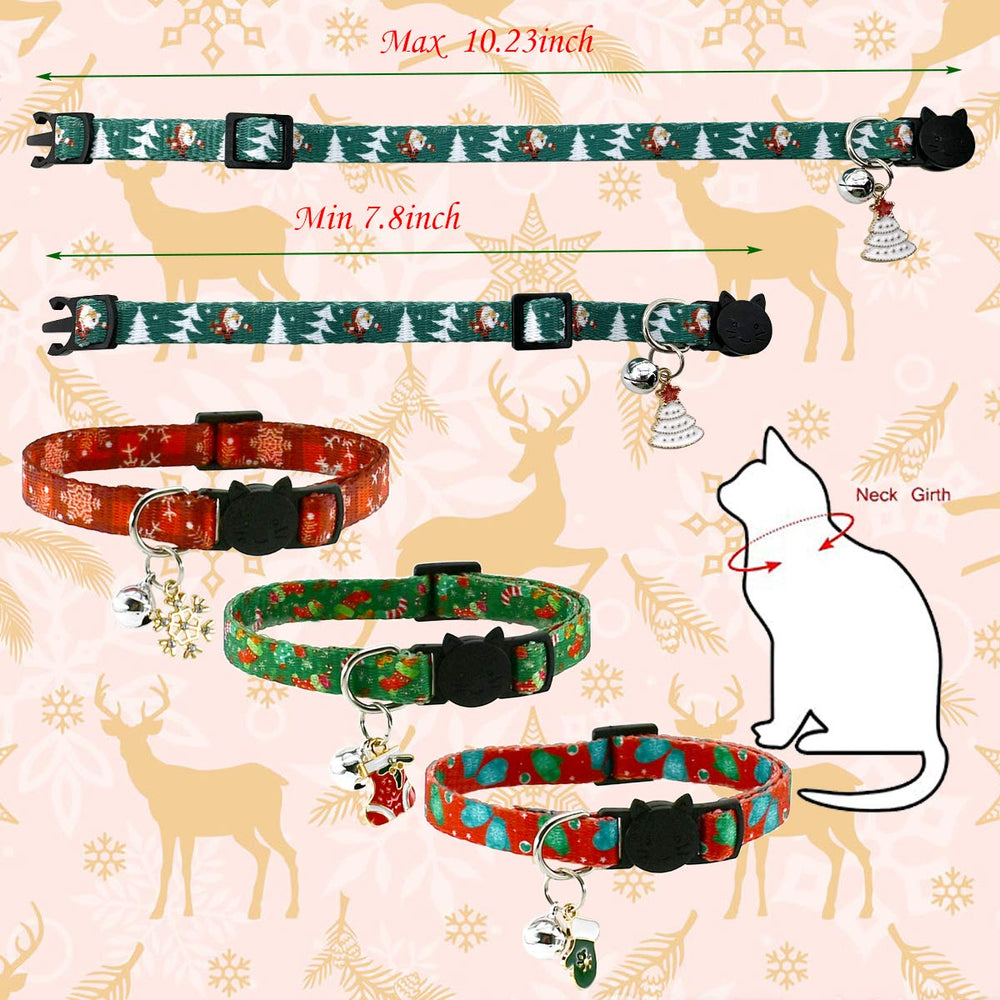 CooShou collar set image showcasing green festive collar with snowflake charm