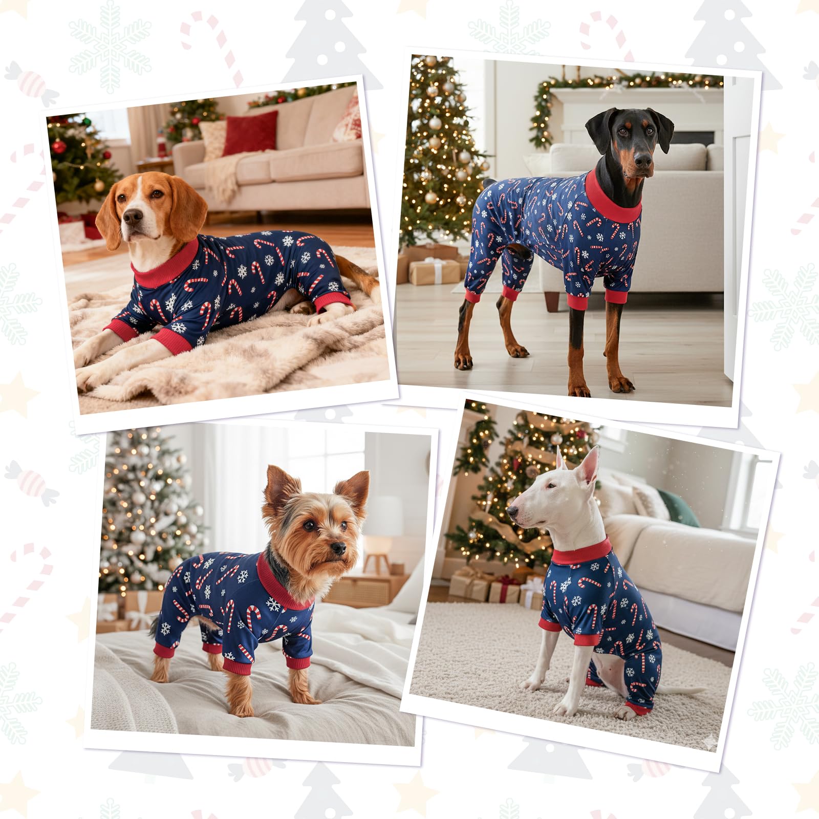 CooShou dog pajama fabric closeup showing soft elastic knit.