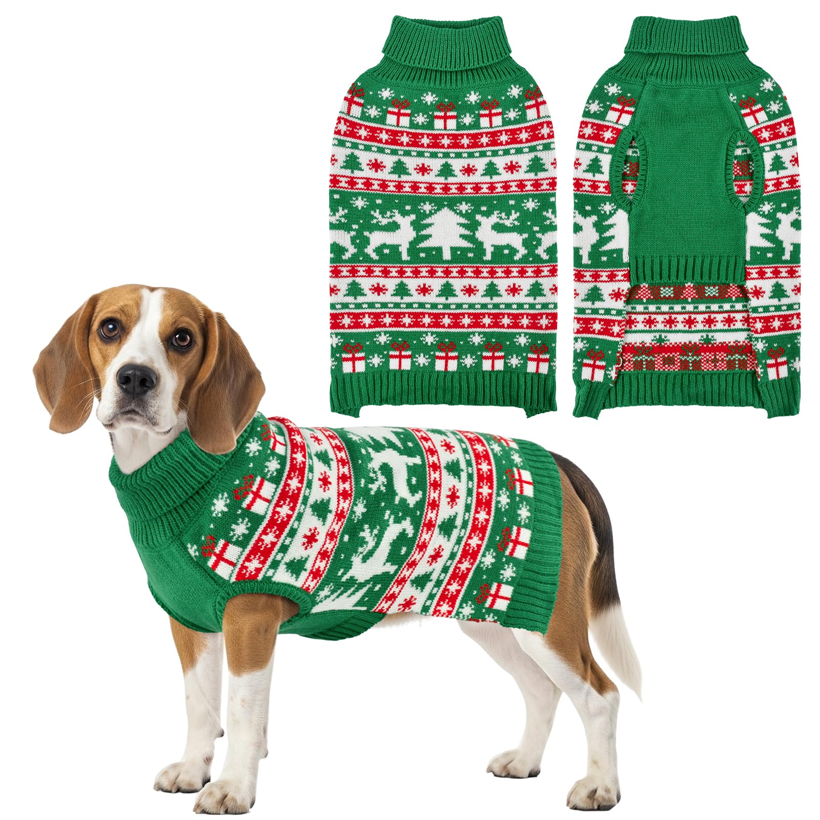 CooShou Christmas dog sweater with reindeer pattern offering festive warmth for outings