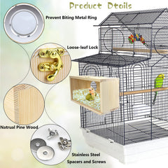 CooShou parakeet nesting box interior compartment protects eggs during incubation