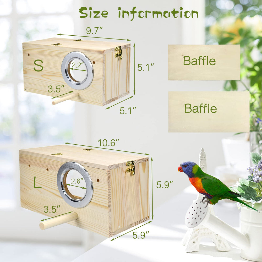 CooShou parakeet nesting box lid open demonstrates easy cleaning access