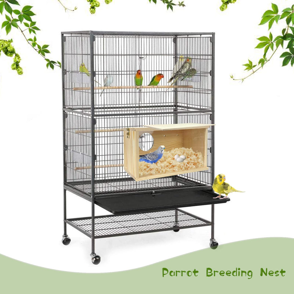 CooShou parakeet nesting box size chart shows S, L and XL options