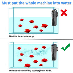 COOSPIDER Sun JUP-01 210 GPH flow rate demonstrates strong water circulation