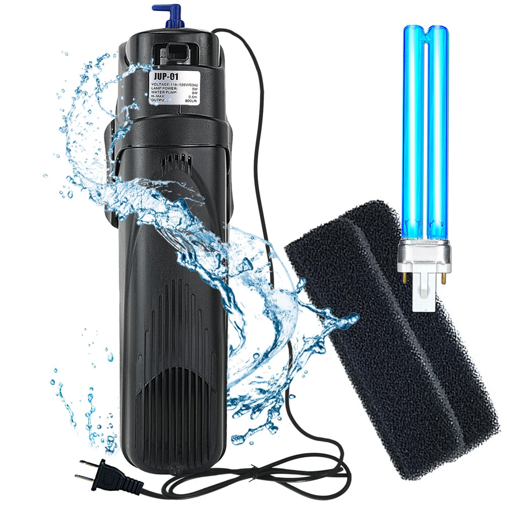COOSPIDER Sun JUP-01 unit shown in tank for clearer water and easier maintenance