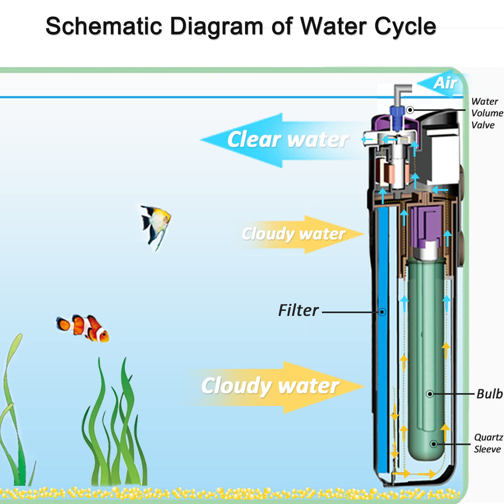 COOSPIDER Sun JUP-01 water clarity improvement in a tidy aquarium