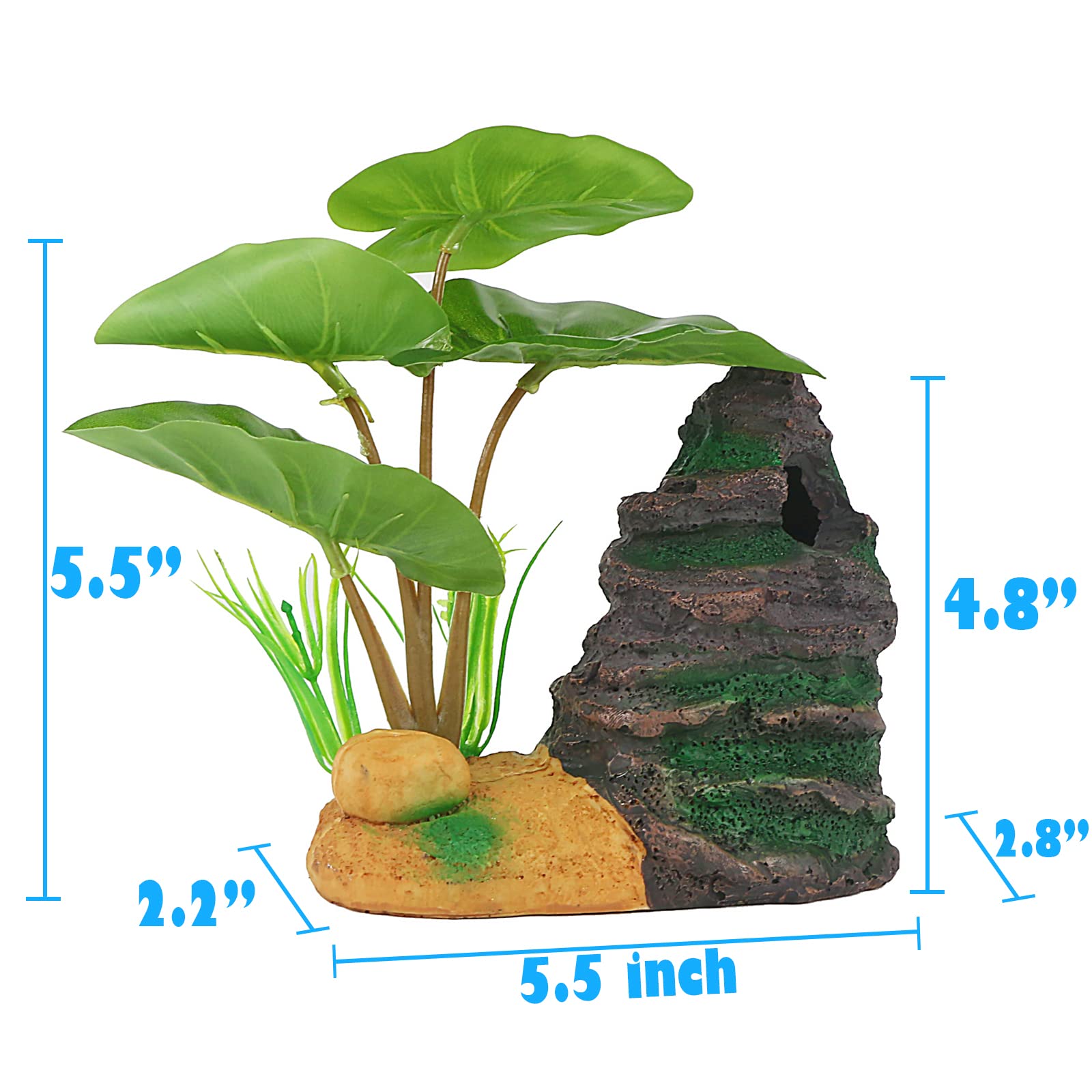 COOSPIDER Betta hideout rockery creates natural shelter for territorial bettas and shy fish.