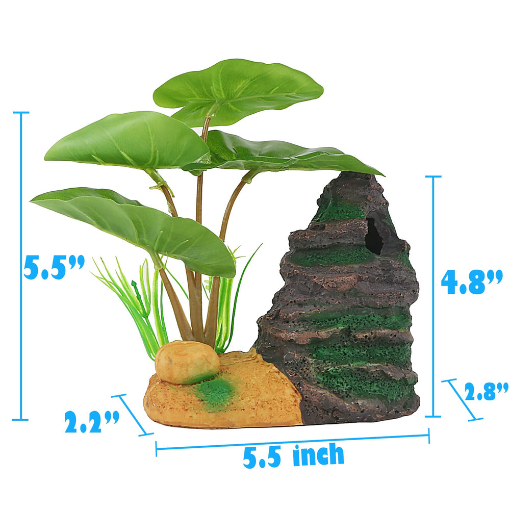 COOSPIDER Betta hideout rockery creates natural shelter for territorial bettas and shy fish.