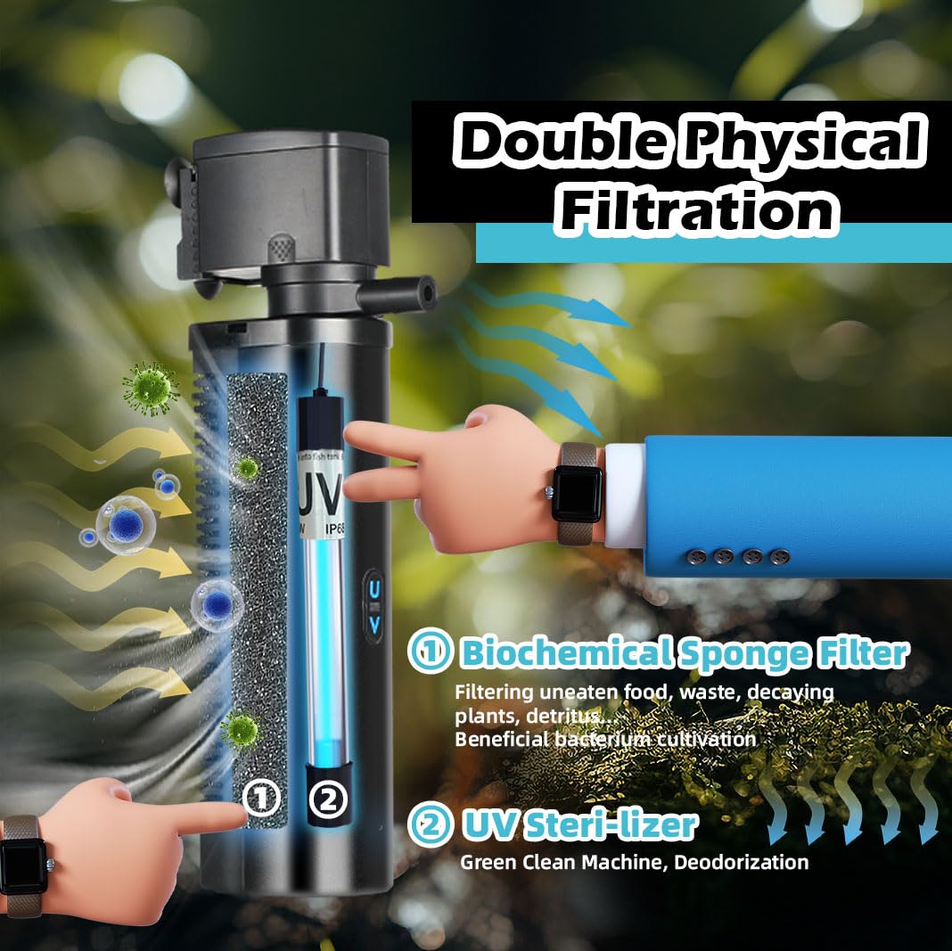 COOSPIDER biochemical-sponge-filter provides first-stage purification for cleaner water.