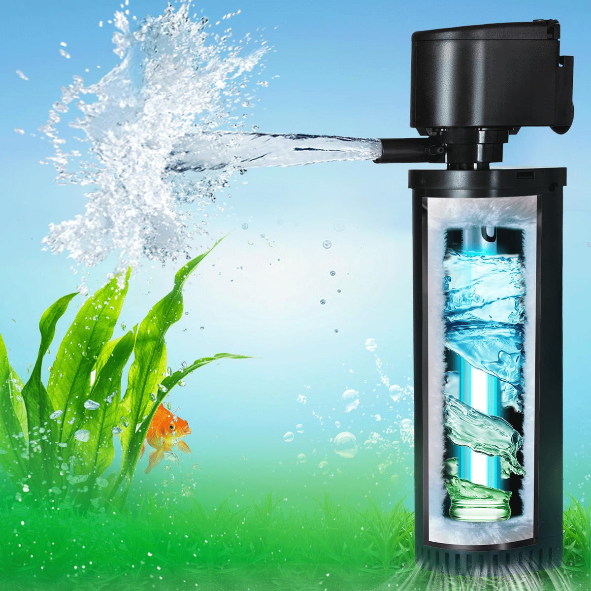 coospider-repta 400GPH filter assembly demonstrates robust internal filtration for clear water
