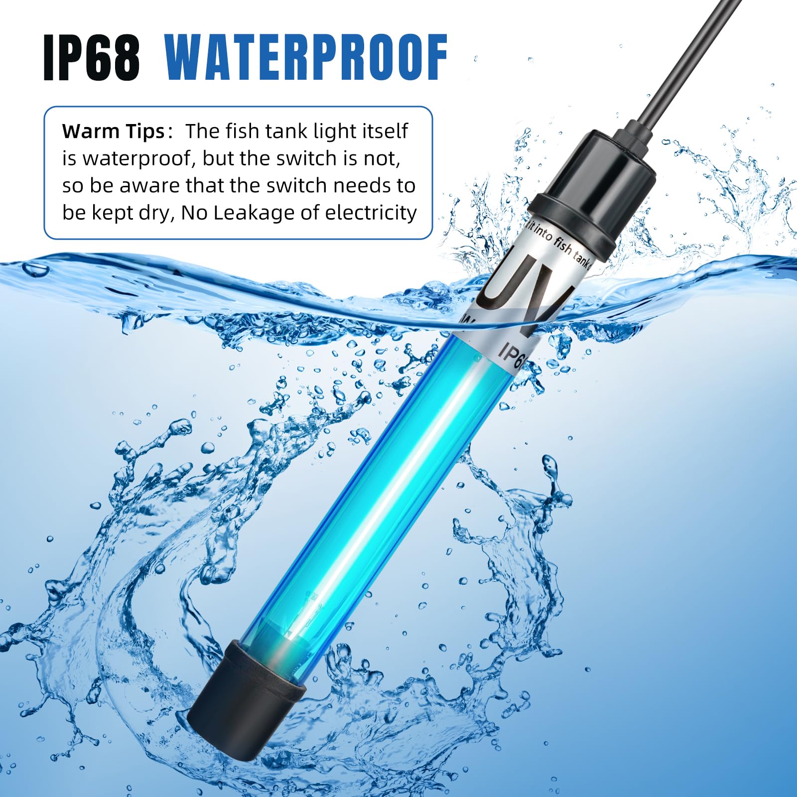Coospider-Repta 7W UV light works with freshwater and saltwater setups.