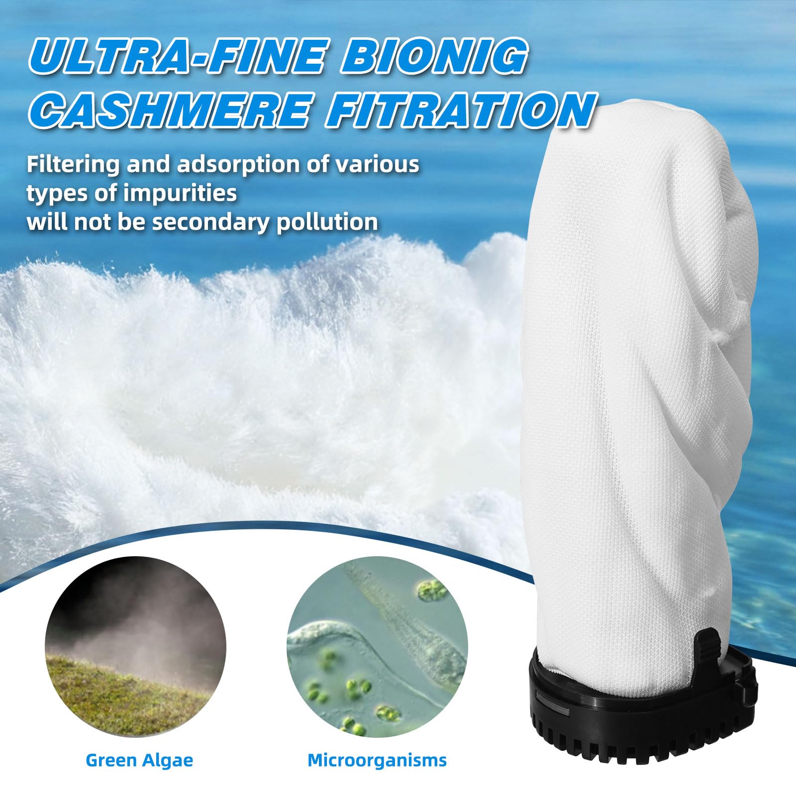 Coospider-repta bottom-debris-suction helps remove waste from tank bottom.