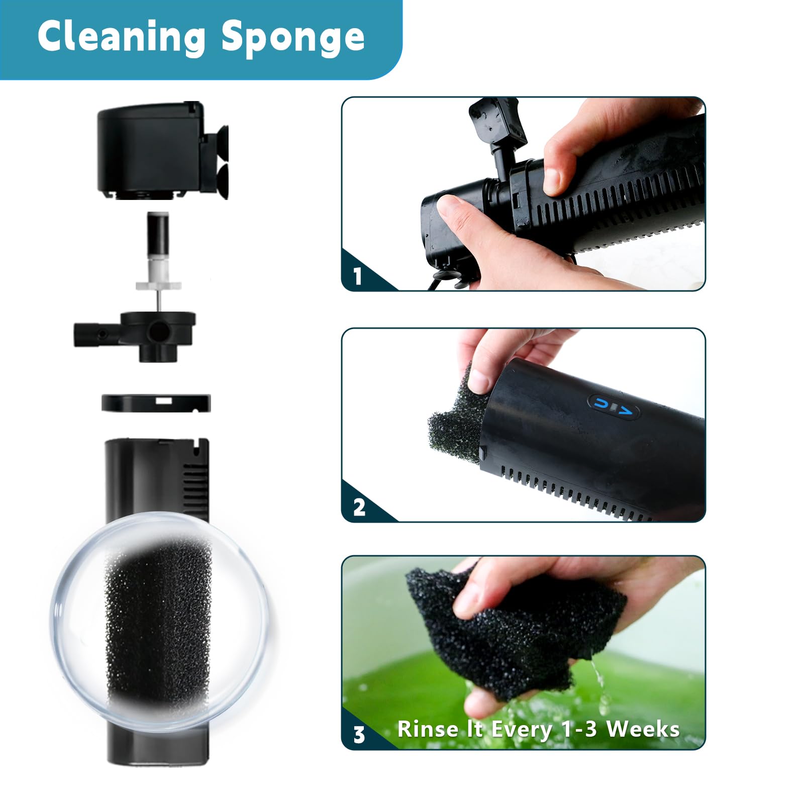 coospider-repta compact submersible pump fits tanks quietly with reliable circulation