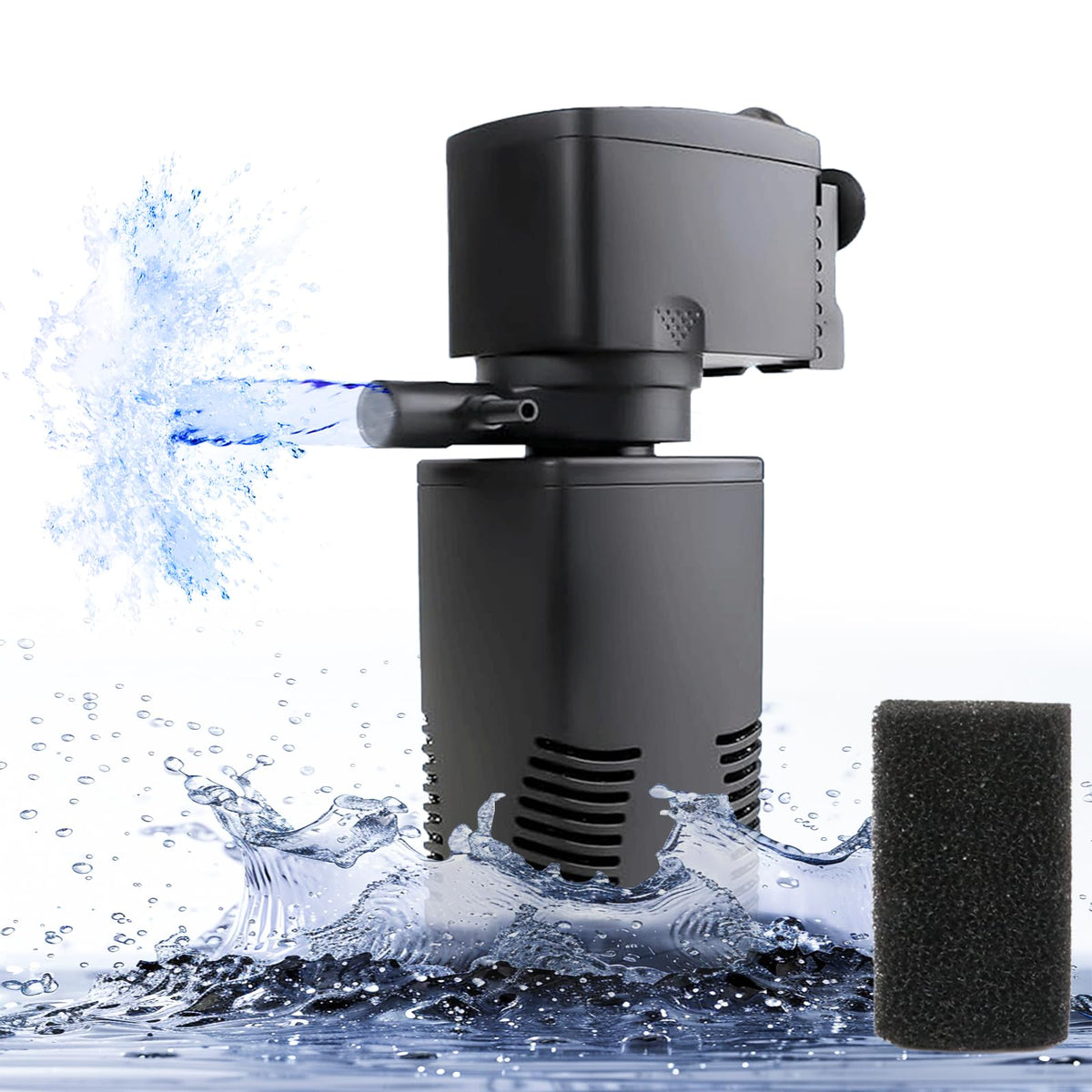 Coospider-repta filter exterior pump provides steady 160 GPH circulation for clear water.